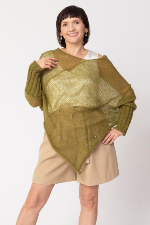Lekkie ponczo mgła - Oliwkowy