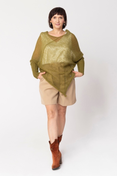 Lekkie ponczo mgła - Oliwkowy