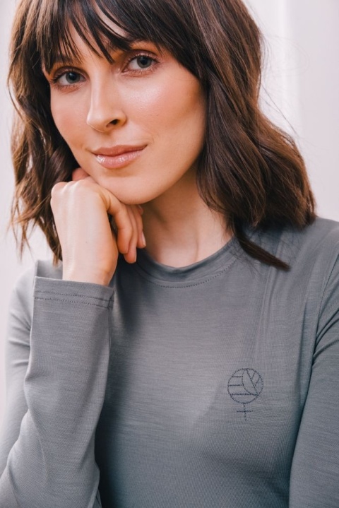 Longsleeve Z Piktogramem Szałwiowy