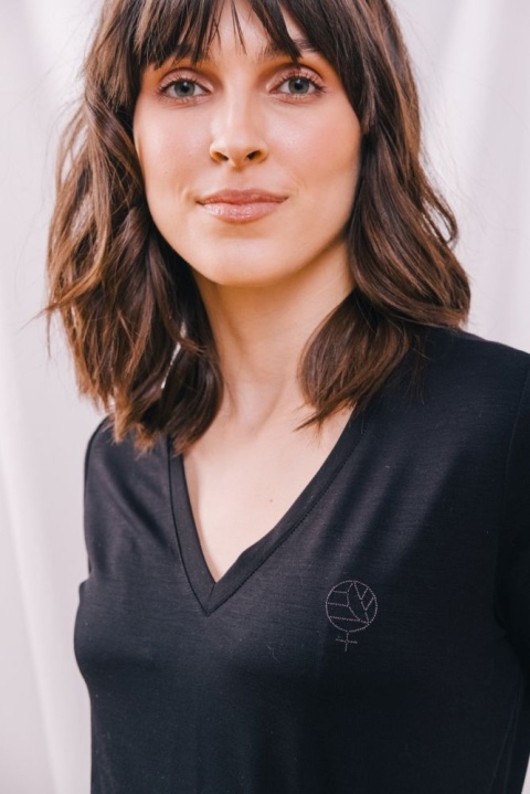 T-shirt Z Piktogramem Czarny