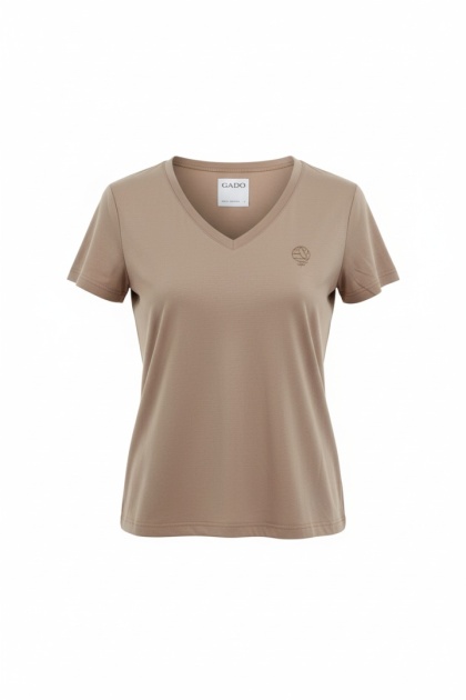 T-shirt Z Piktogramem Beżowy