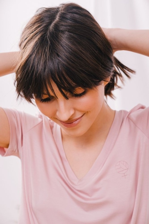 T-shirt Z Piktogramem Jasny Różowy