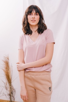 T-shirt Z Piktogramem Jasny Różowy