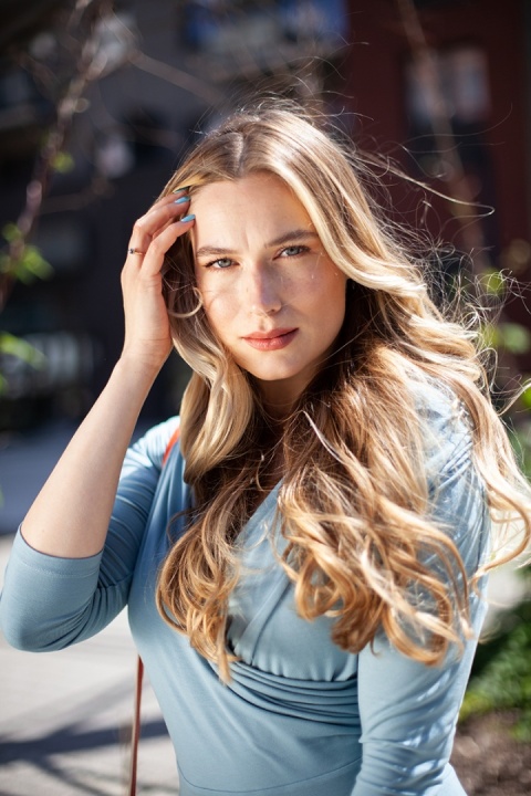 YOU by Ołtarzewska - Sukienka kopertowa dwustronna midi Kate - Lodowy niebieski