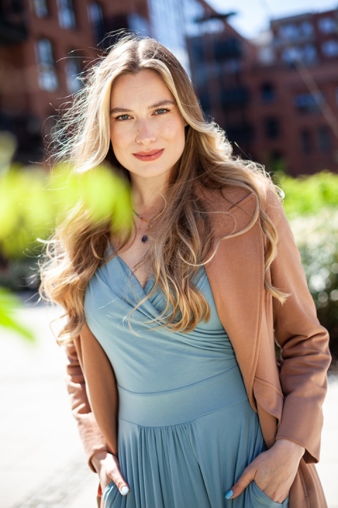 YOU by Ołtarzewska - Sukienka kopertowa dwustronna midi Kate - Lodowy niebieski