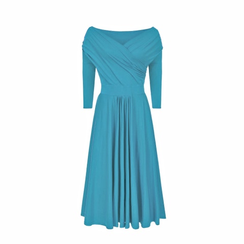 YOU by Ołtarzewska - Sukienka kopertowa dwustronna midi Kate - Lodowy niebieski